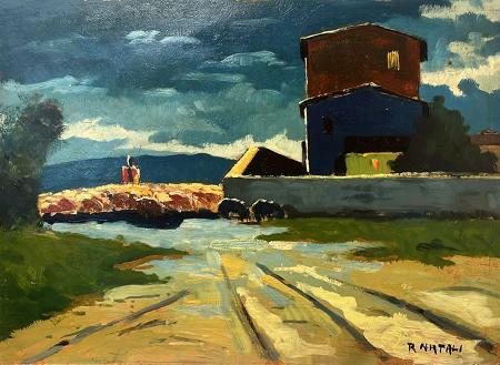 Art work by Renato Natali Paesaggio  - oil table 